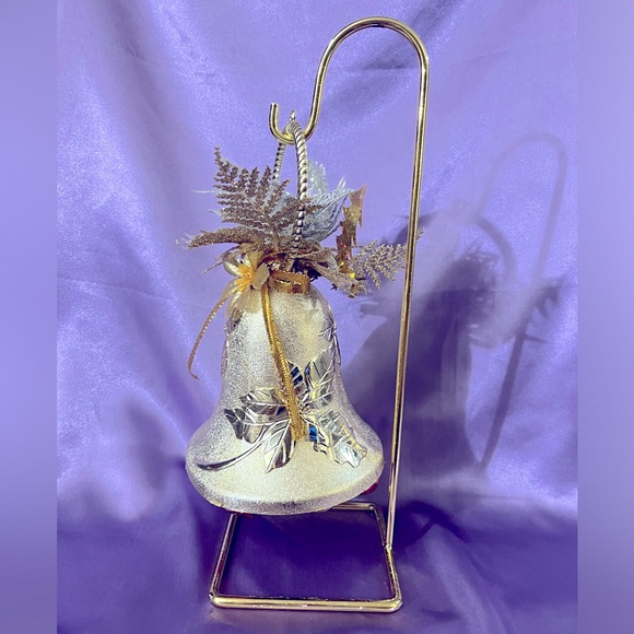 HANDCRAFTED • Light Gold with Silver Jingle Bell • Great for Christmas - Picture 3 of 6